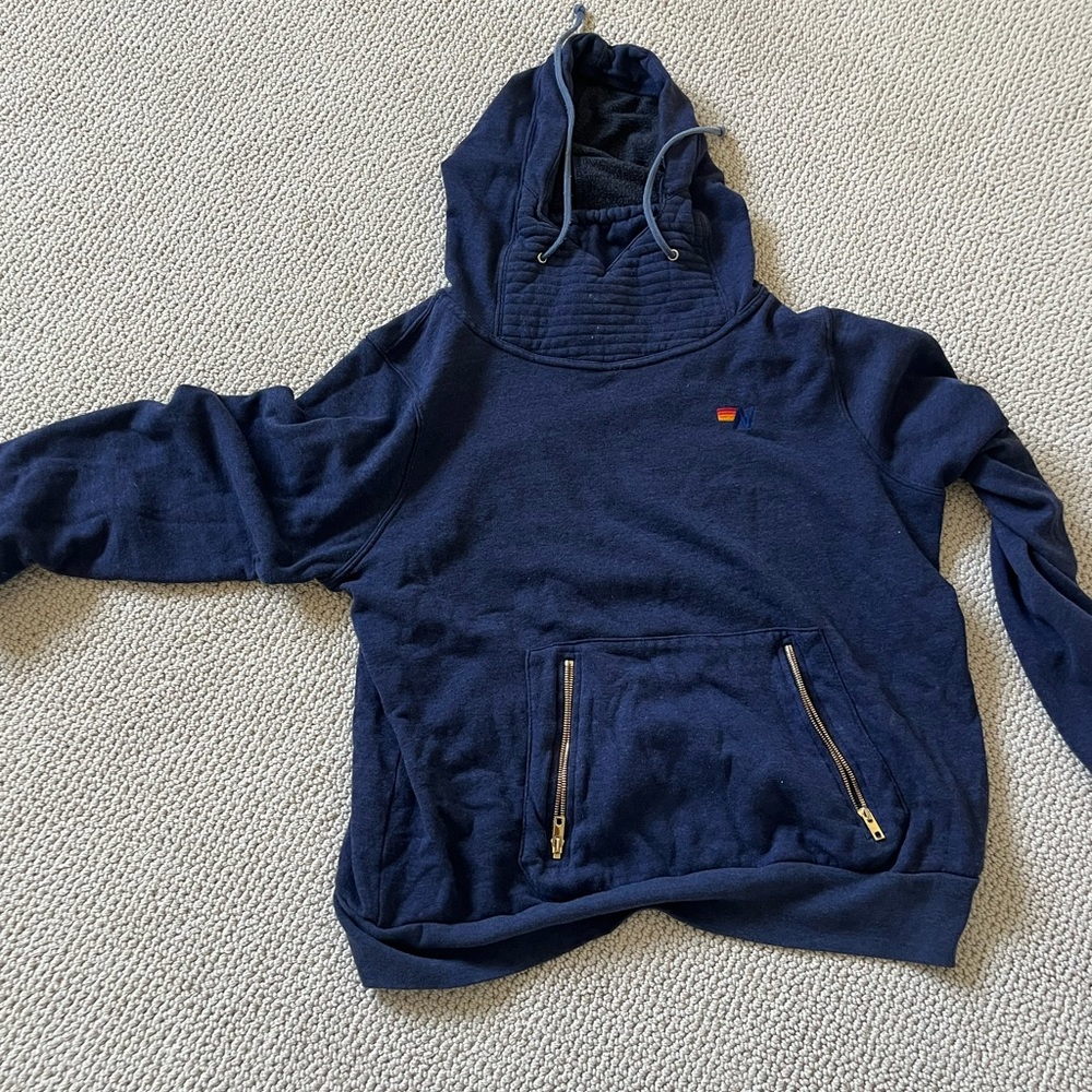 Aviator nation ninja Blue Hoodie with Front Pockets